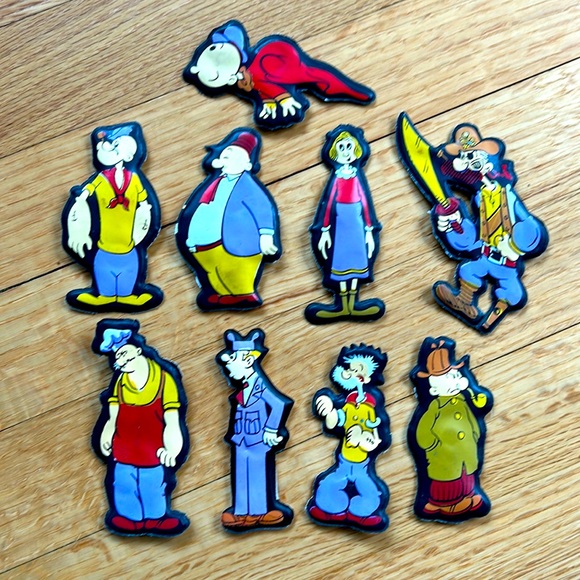 Vintage 1974 Popeye King Features Cartoon Characters “Puffed” Plastic Magnets - Picture 1 of 11
